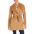 Double Face Wool Belted Wrap Coat In Camel - Camel