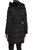 Stefani Faux Fur Hood Down Fill Fitted Puffer Coat In Black