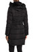 Stefani Faux Fur Hood Down Fill Fitted Puffer Coat In Black