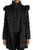 Stefani Faux Fur Hood Down Fill Fitted Puffer Coat In Black