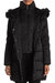 Stefani Faux Fur Hood Down Fill Fitted Puffer Coat In Black