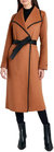 Women Black Juliette Double Face Wool Belted Coat In Caramel - Caramel