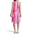 Women Jane Chiffon Belted Sleeveless High-Low Hem Layered Dress In Pink