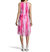 Women Jane Chiffon Belted Sleeveless High-Low Hem Layered Dress In Pink