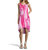 Women Jane Chiffon Belted Sleeveless High-Low Hem Layered Dress In Pink - Pink