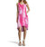 Women Jane Chiffon Belted Sleeveless High-Low Hem Layered Dress In Pink - Pink