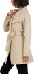 Womens Ella Jacket Wool Wrap Coat With Tie Belt In Light Beige Ivory