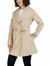 Womens Ella Jacket Wool Wrap Coat With Tie Belt In Light Beige Ivory