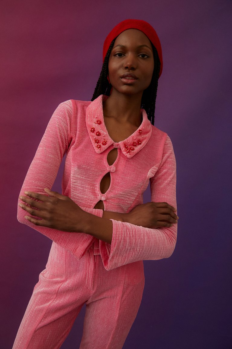 Luna Velvet Shirt - Pink