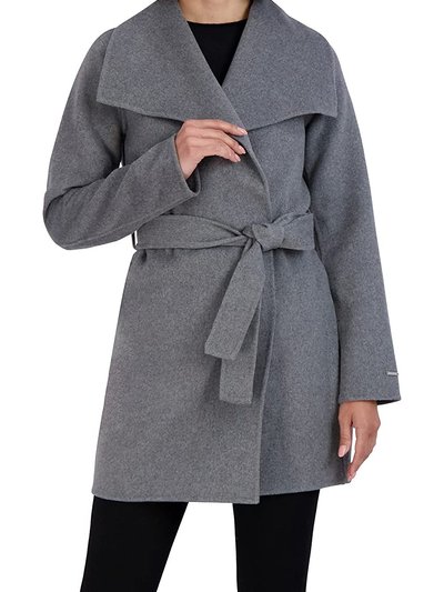 Tahari Women's Ash Gray Wool Wrap Coat Jacket Ella product