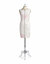 Women's Avani White Printed Sleeveless Front Zip Stretch Dress Sheath