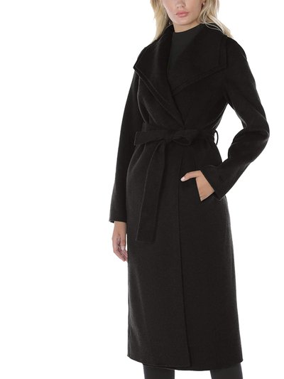 Tahari Women's Black Double Layered Collar Wool Long Coat product