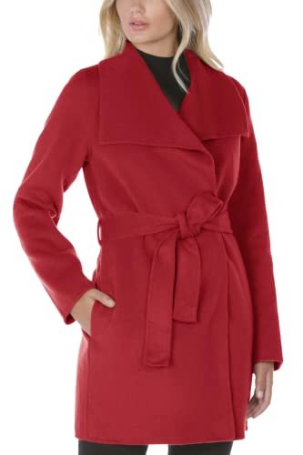 Tahari Women's Deep Red Wool Belted Coat Jacket product