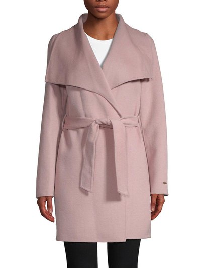 Tahari Women's Powder Pink Lightweight Wool Wrap Coat Jacket product