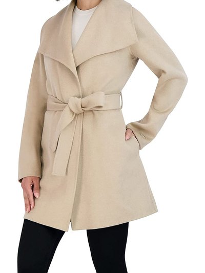 Tahari Women's Wool Wrap Coat with Tie Belt - Light Beige product