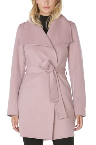 Tahari Women's Wool Wrap Coat With Tie Belt - Vintage Pink Powder product