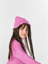 Tatum Cable Knit Beanie - Pink