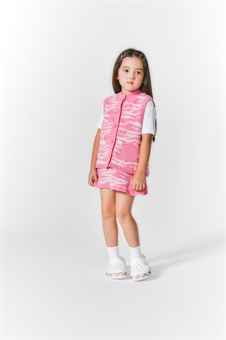 Tillie Cable Knit Skirt - Pink