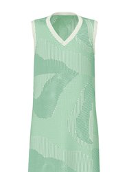 Tylee Jacquard Knit Vest - Green/White