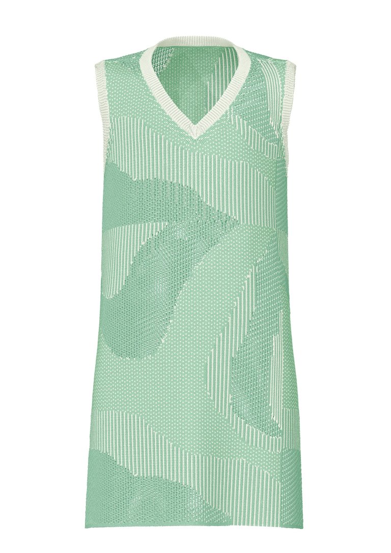 Tylee Jacquard Knit Vest - Green/White