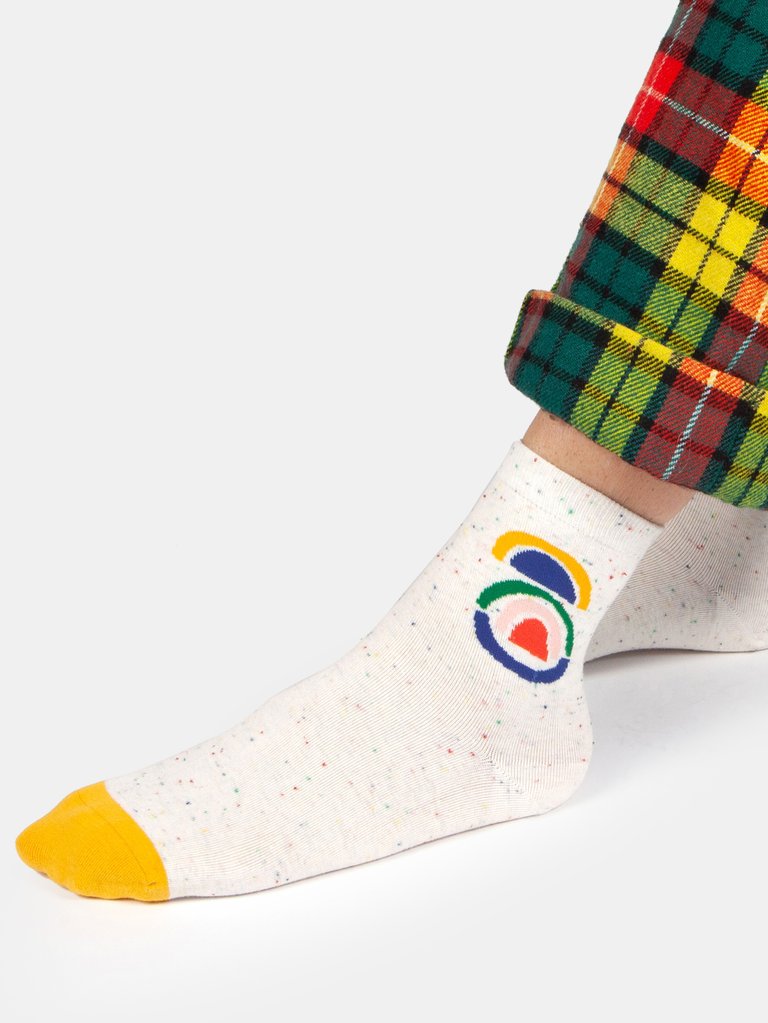 Women's Rainbow Ankle Sock - Nep Off White