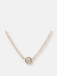 0.07ct Diamond Bezel Necklace - Gold