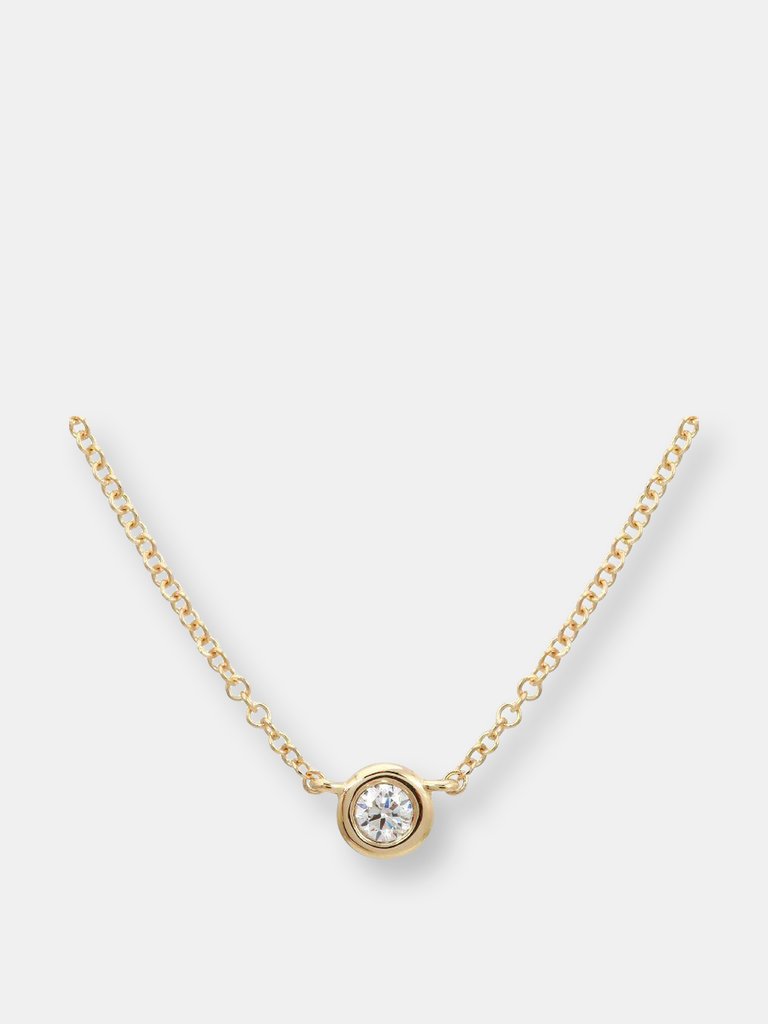 0.07ct Diamond Bezel Necklace - Gold