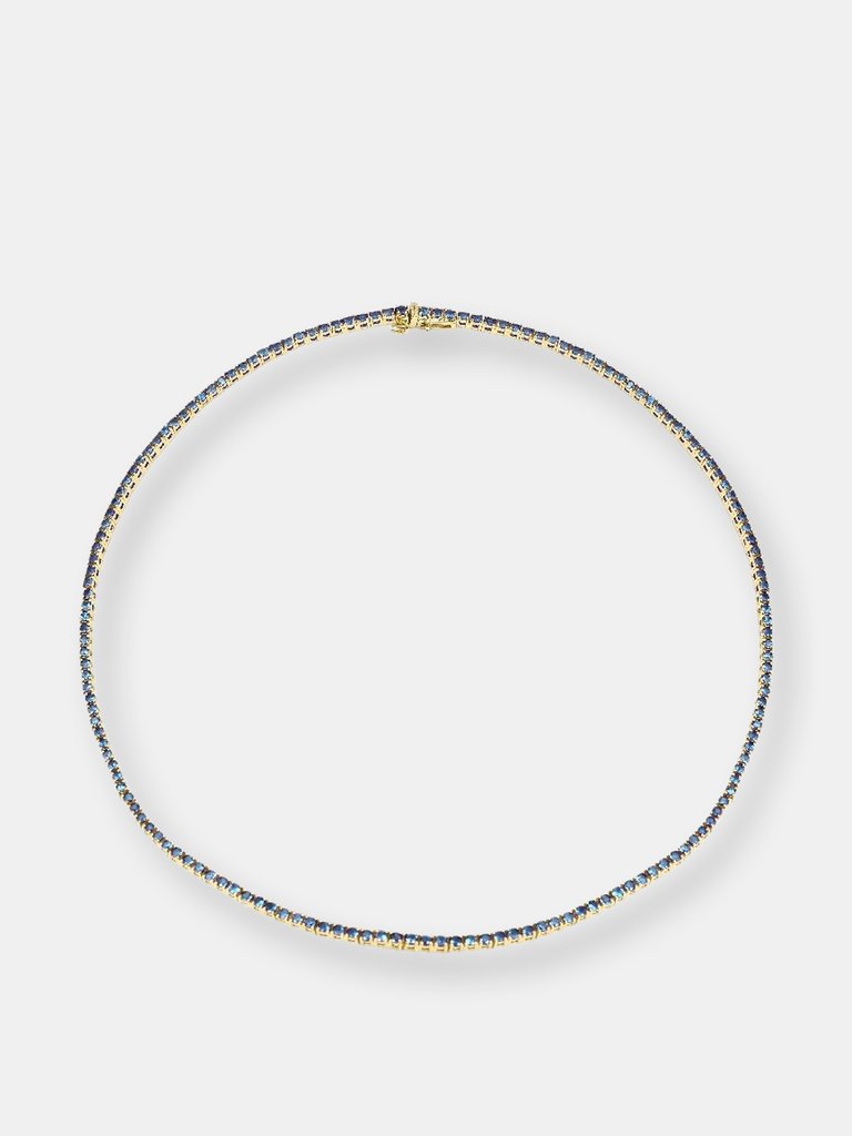 Blue Sapphire Choker - Rose Gold