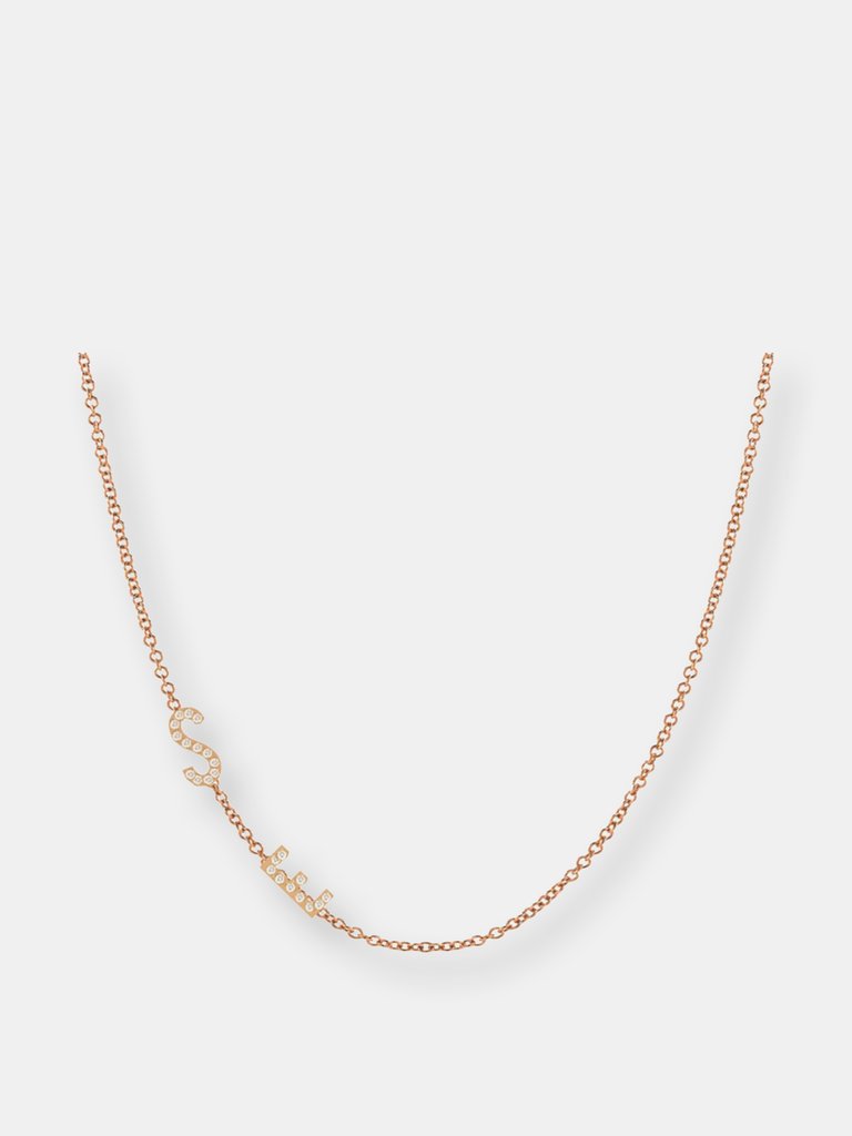 Diamond Asymmetrical Multiple Initials Necklace