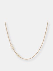 Diamond Asymmetrical Multiple Initials Necklace - Yellow Gold