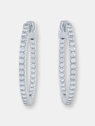 Diamond Hoops - 14K White Gold