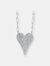 Medium Elongated Pave Heart Paperclip Necklace