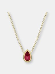 Mixed Shapes Gemstone Bezel Pendant Necklace