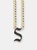 Pave Gothic Initial Cuban Link Necklace