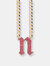 Pave Gothic Initial Cuban Link Necklace