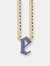 Pave Gothic Initial Cuban Link Necklace