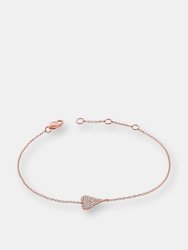 Small Elongated Pave Heart Bracelet