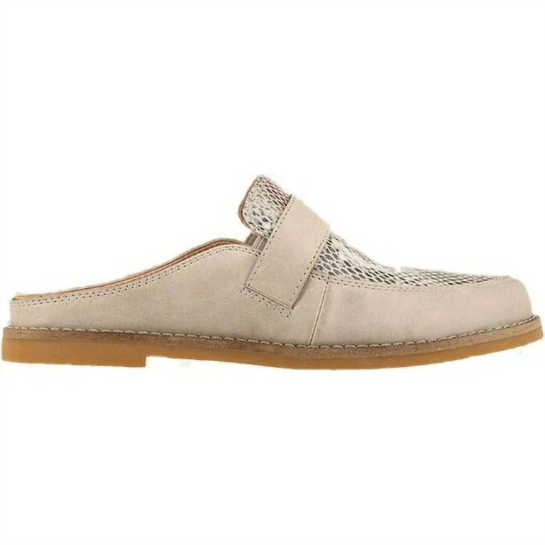 Women's Royal Mule In Taupe Snake - Taupe Snake