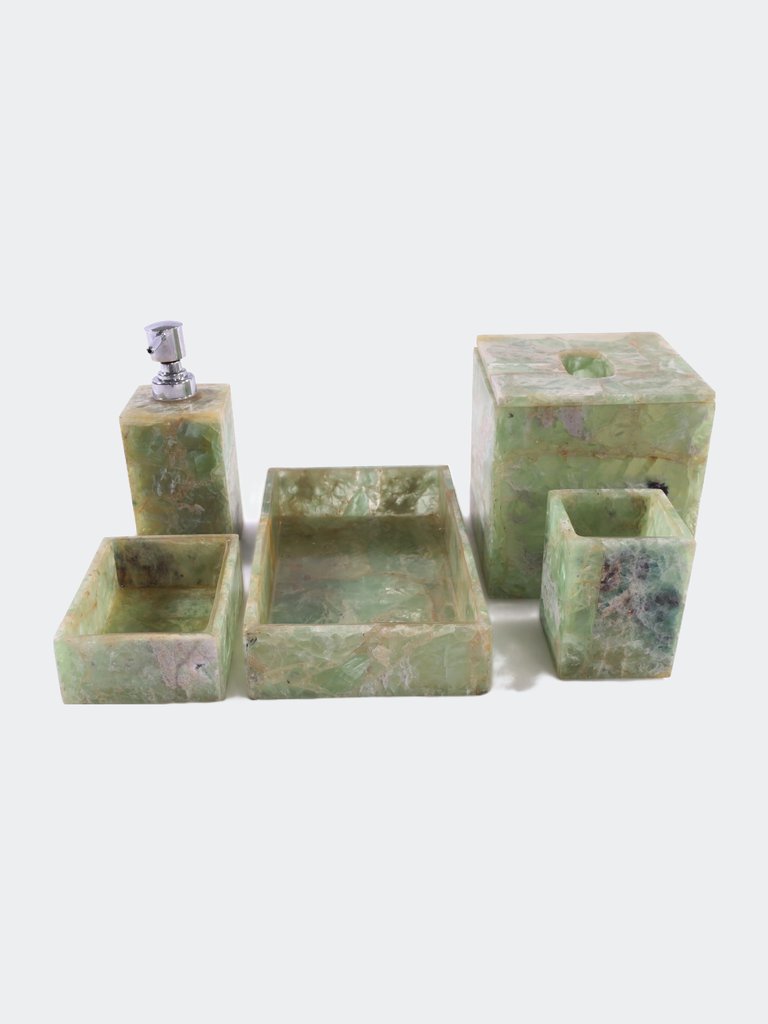 Green Fluorite Bath Accessory Set