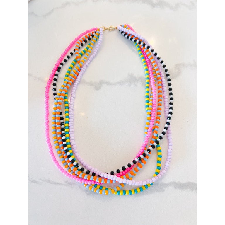 80s Baby Beaded Necklace - Multi