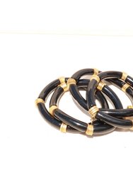 Acrylic Bamboo Stretch Bracelet - Black