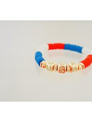 American Pride (USA) Pave Polymer Clay Stretch Bracelet - Multi