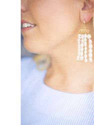 Baroque Pearl Chandelier Earrings - Pearl