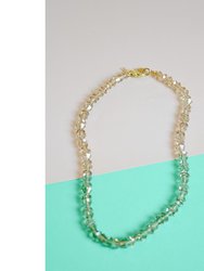 Crystal Bow Hand Knotted Necklace