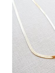 Herringbone Chain Necklace - Gold