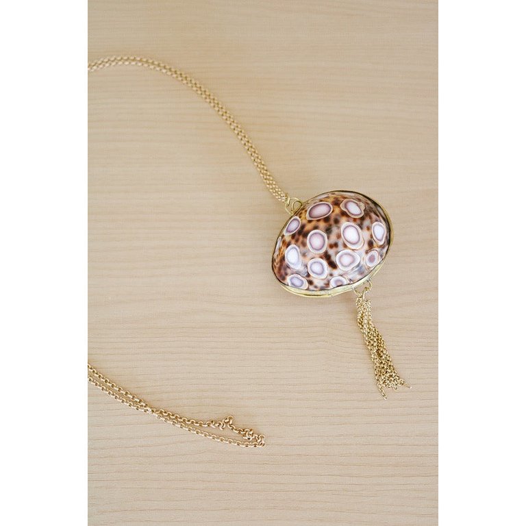 Pecten Shell Trinket Purse Necklace - Small