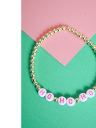 Pink "Ho Ho Ho" Little Holiday Bracelet - Pink