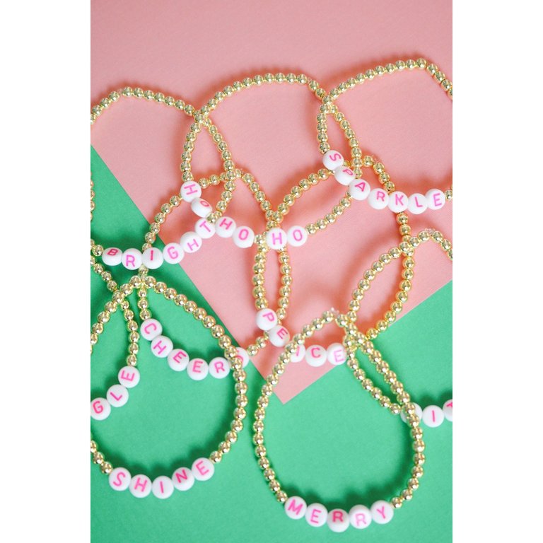 Pink "Joy" Little Holiday Bracelet