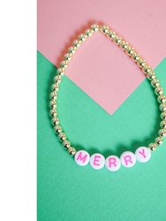 Pink "Merry" Little Holiday Bracelet - Pink