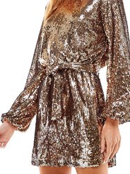 Into The Night Sequin Belted Mini Dress